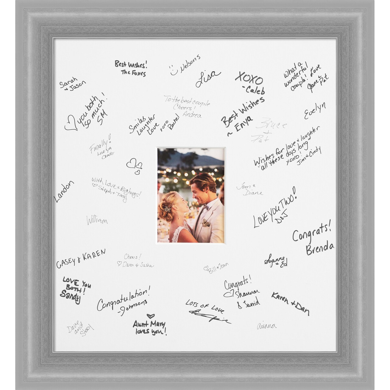 Peak Signature Mat Picture Frame, Photo Frame Wedding Guest Book Alternative, Autograph Picture Mat for Signature Board, Wedding Celebrations Graduations Support Encouragement or Retirement